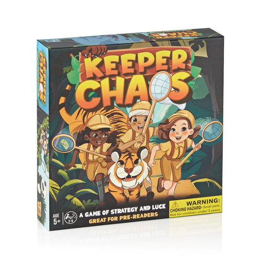 Keeper Chaos - A Zoo-Themed Adventure & Strategy Board Game for Kids, Adults, & Family Game Night, Zoo Gift for Pre-Readers & Kids Ages 5+, Fun Family Board Games for 2-5 Players